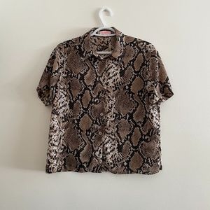 Short Sleeve Snake Skin top